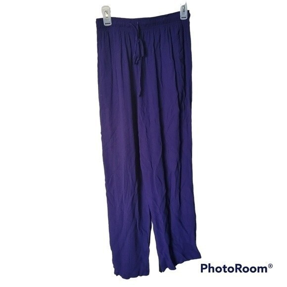 Vintage Balletcore Y2K BOHO Sag Harbor Purple Relaxed Lounge Pants Petite Medium - Picture 3 of 3